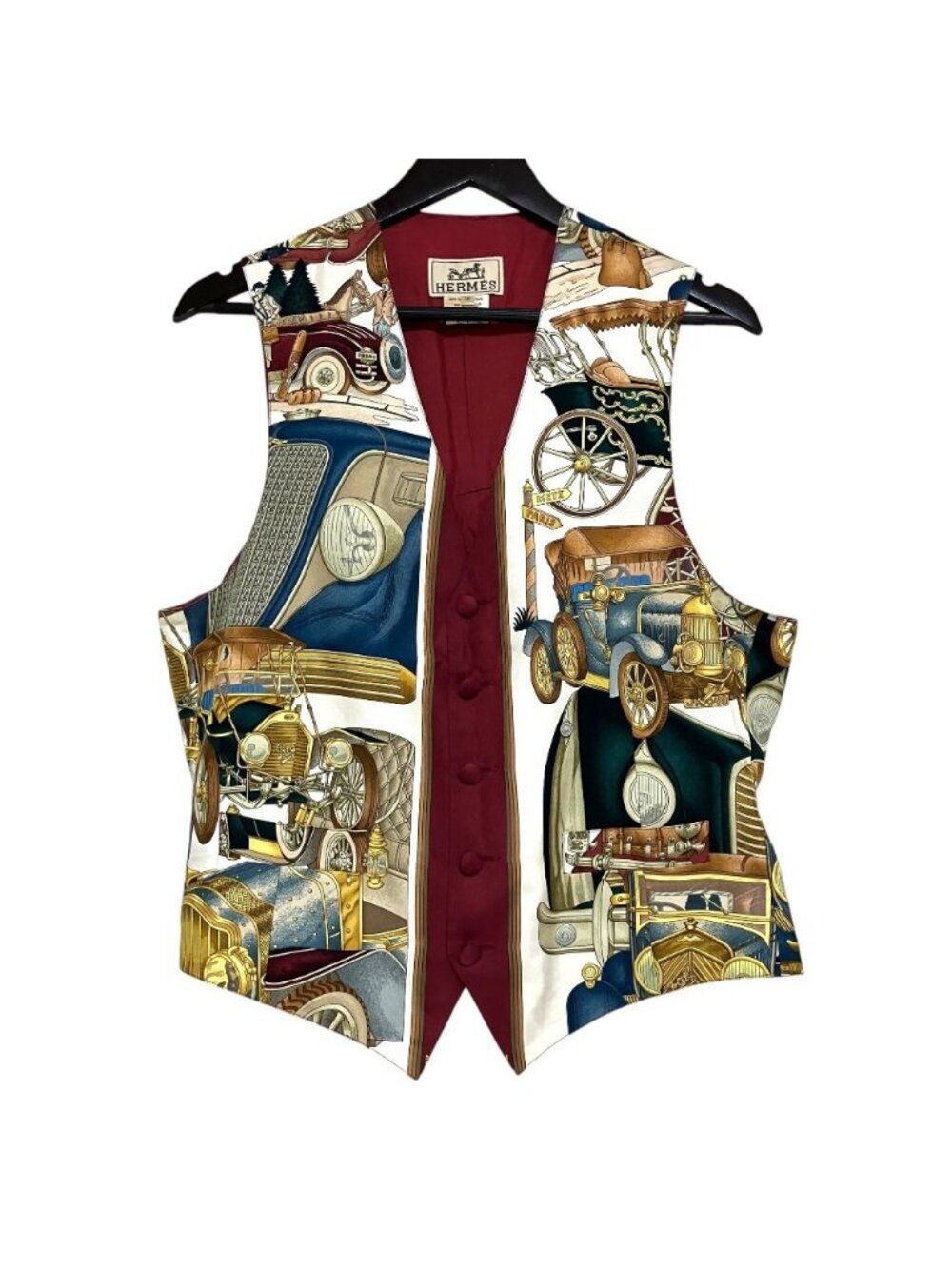 Hermes St Christopher and the Infant Jesus Silk Scarf Vest Gilet Multicolor 50